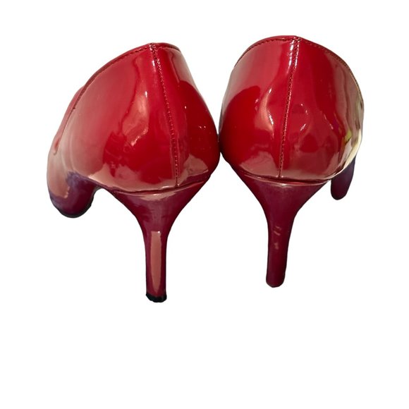 (9-215) Kelly & Kathie Red Patent Leather High Heel Pumps Size 7M - Picture 12 of 14